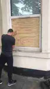 Boarding Up a House in Dingle Bank
